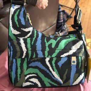 Brand new with tags Diane Von Furstenberg green zebra bag